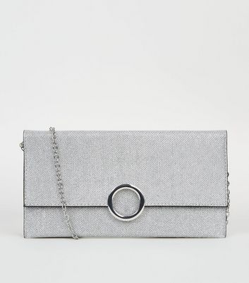 Silver Glitter Ring Front Clutch