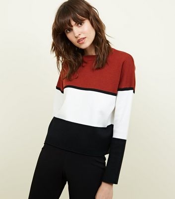 Rust Colour Block Jumper