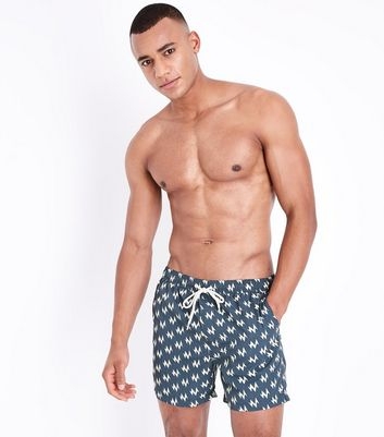 Teal Zig Zag Swim Shorts