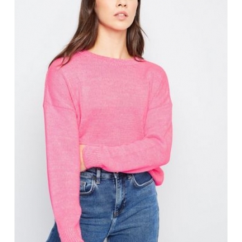 Bright Pink Neon Twist Slouchy Jumper