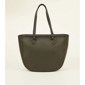 Khaki Curved Tote Bag