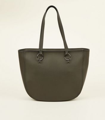 Khaki Curved Tote Bag