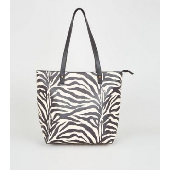 Grey Tiger Print Tote Bag