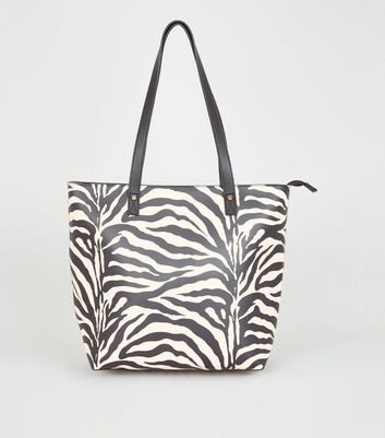 Grey Tiger Print Tote Bag