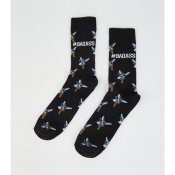 Black Badass Slogan Donkey Socks