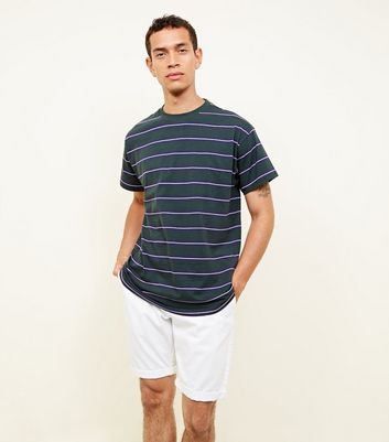 Dark Green Stripe Oversized T-Shirt