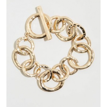 Gold Hammered Matte Chain Bracelet