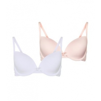 Girls 2 Pack Pale Pink T-Shirt Bras