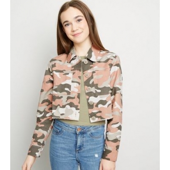 Girls Pink Camo Utility Jacket