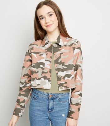 Girls Pink Camo Utility Jacket