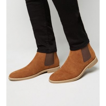 Tan Suedette Chelsea Boots