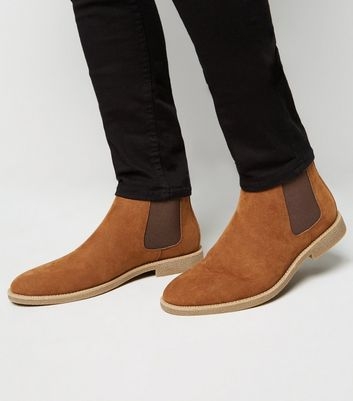 Tan Suedette Chelsea Boots