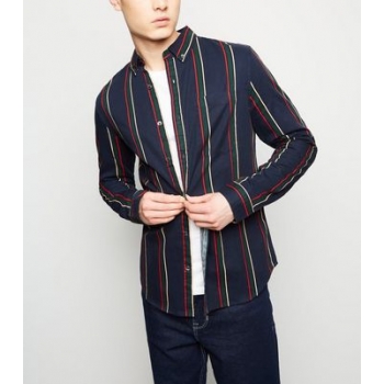 Navy Stripe Washed Twill Shirt