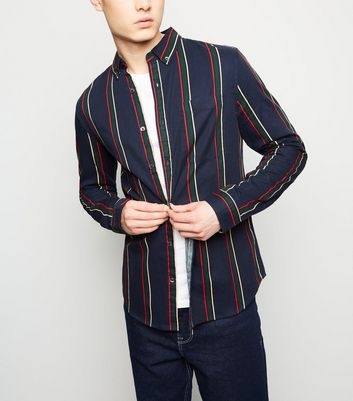 Navy Stripe Washed Twill Shirt