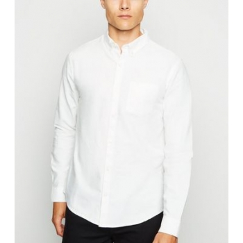 White Cotton Long Sleeve Oxford Shirt