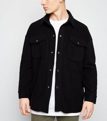 Black Fleece Popper Front Shacket