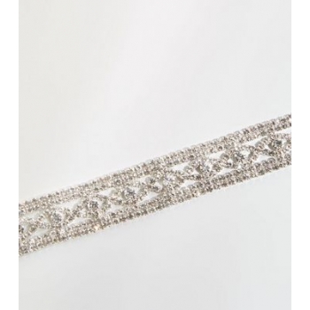 Curves Silver Premium Diamanté Cross Bracelet