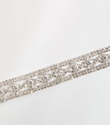 Curves Silver Premium Diamanté Cross Bracelet