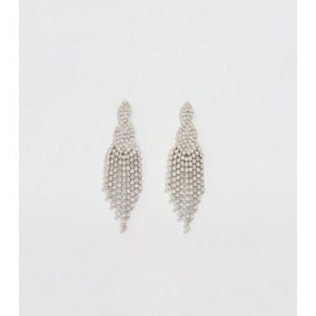 Silver Premium Diamanté Chandelier Earrings