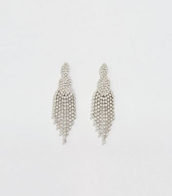 Silver Premium Diamanté Chandelier Earrings