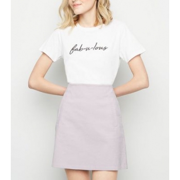 Lilac Corduroy High Waist Mini Skirt