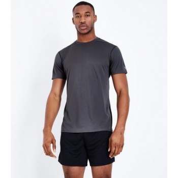 Grey Mesh Short Sleeve Sports T-Shirt