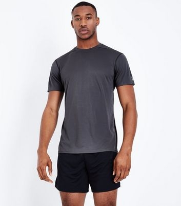 Grey Mesh Short Sleeve Sports T-Shirt