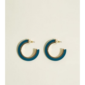 WANTED Teal Resin Inlay Hoop Earrings