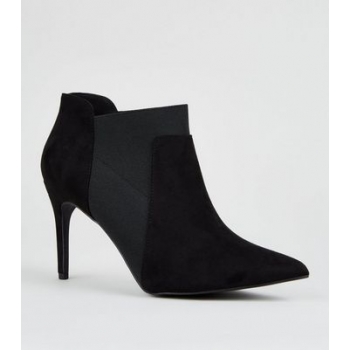 Black Suedette Stiletto Chelsea Shoe Boots