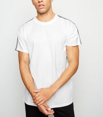 White Chevron Tape Sleeve T-Shirt