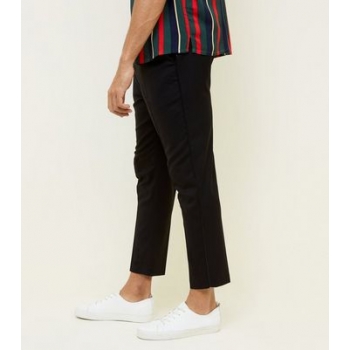 Black Side Piped Pull-On Trousers