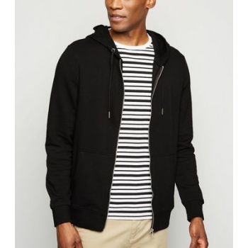 Black Zip Front Hoodie