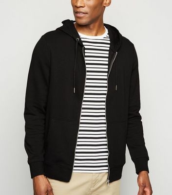 Black Zip Front Hoodie