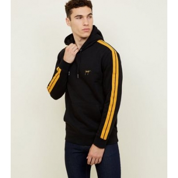 Black Striped Sleeve Sports Toronto Embroidered Hoodie