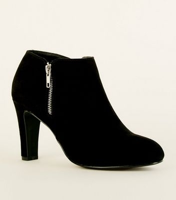 Black Comfort Flex Suedette Zip Side Shoe Boots