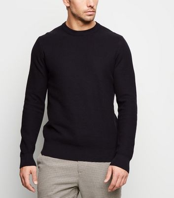 Navy Honeycomb Knit Jumper