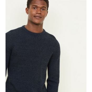 Navy Tuck Stitch Jumper