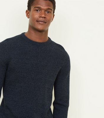 Navy Tuck Stitch Jumper