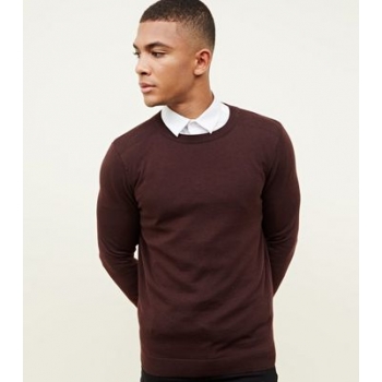 Burgundy Crew Neck Jumper