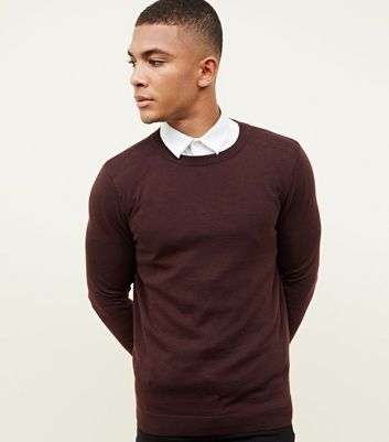 Burgundy Crew Neck Jumper