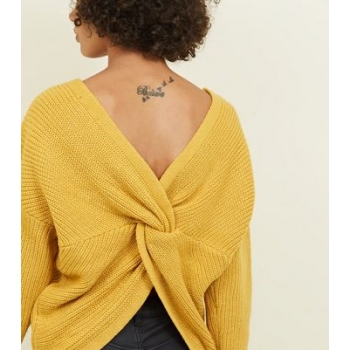 Mustard Twist Back Jumper