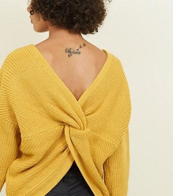 Mustard Twist Back Jumper