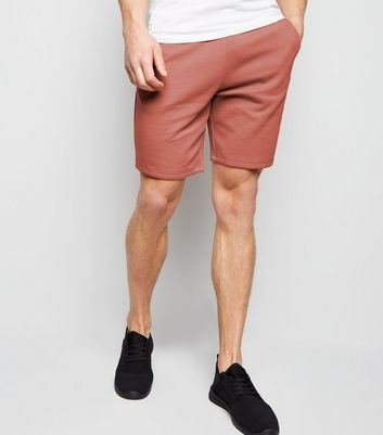 Mid Pink Drawstring Waist Jersey Shorts