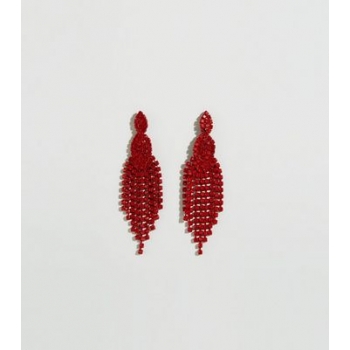 Red Premium Diamanté Chandelier Earrings