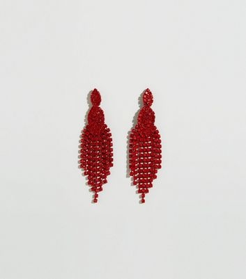 Red Premium Diamanté Chandelier Earrings