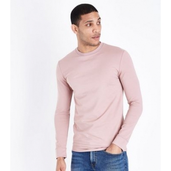 Pink Muscle Fit Crew Neck Sweatshirt