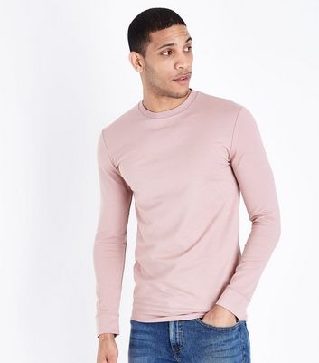 Pink Muscle Fit Crew Neck Sweatshirt