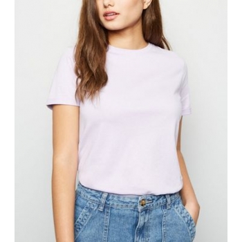 Lilac Organic Cotton Roll Sleeve T-Shirt