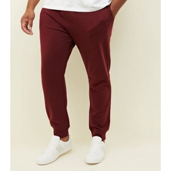 Plus Size Burgundy Ribbed Cuffed Joggers