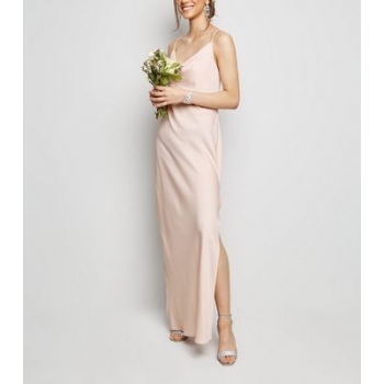 Pale Pink Cowl Neck Maxi Dress